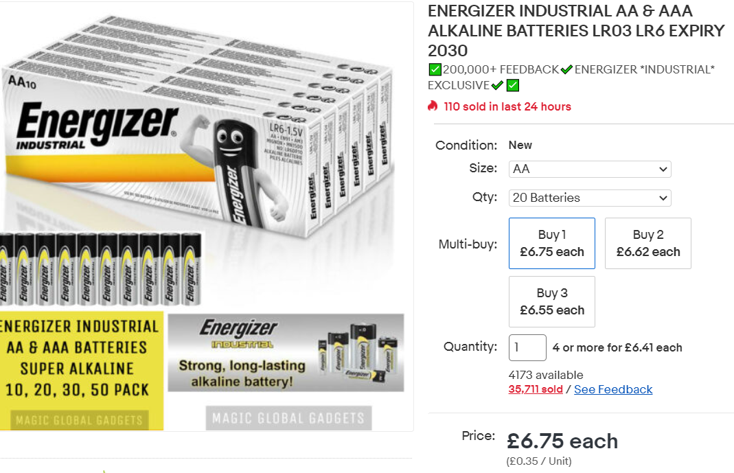 How Much Is A Used Battery